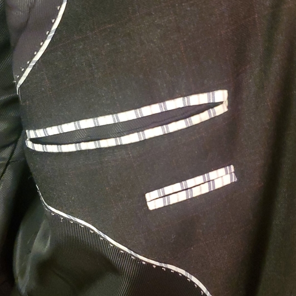 Austin Reed Gray Windowpane Wool Blazer - Picture 8 of 12